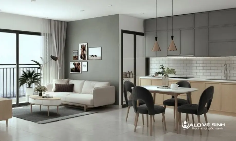 Cách Bố Trí Sofa Trong Phòng Khách Nhà Ống Giúp Không Gian Rộng Hơn Đặt sofa 1 góc liền với bàn ăn sẽ giúp tạo cảm giác thoáng mát hơn