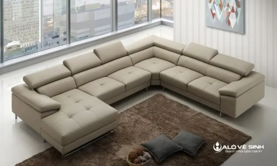 Cách Bố Trí Sofa Trong Phòng Khách Nhà Ống Giúp Không Gian Rộng Hơn Mẫu sofa dạng chữ U đang được nhiều khách hàng chọn lựa