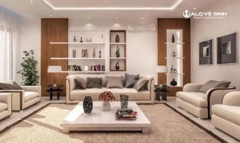 Cách trang trí tường sau sofa giúp tạo nên một không gian hài hòa sang trọng hơn.