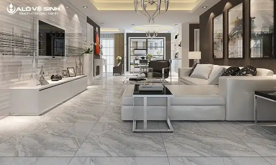 Đánh bóng sàn đá Marble chất lượng tại Alo Vệ Sinh