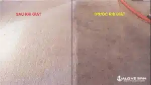 Hình ảnh trước và sau khi giặt thảm văn phòng tại TPHCM