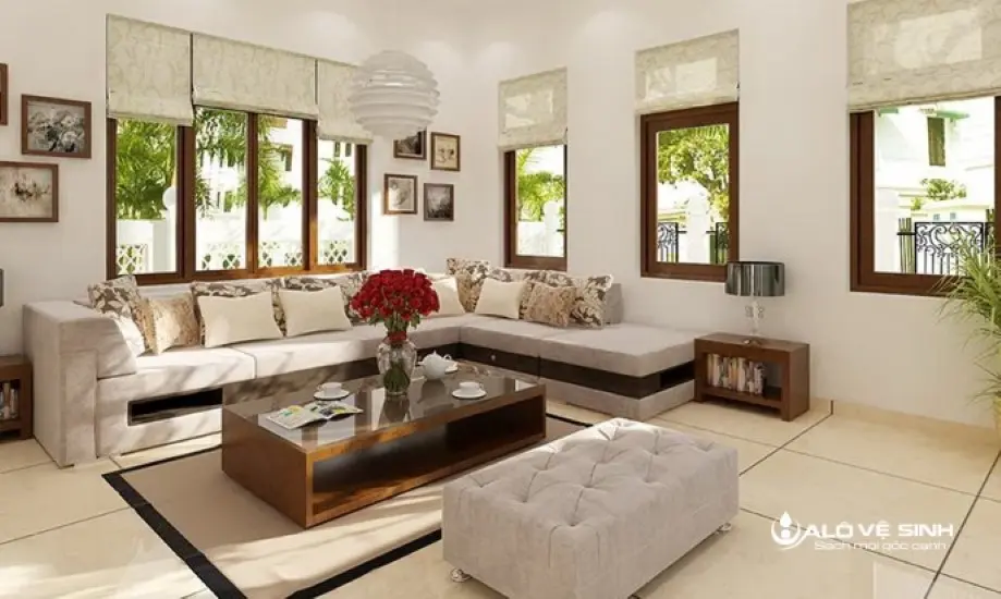 Cách Bố Trí Sofa Trong Phòng Khách Nhà Ống Giúp Không Gian Rộng Hơn Cách bố trí sofa trong phòng khách nhà ống khu vực trung tâm tạo nên sự ấm cúng, sang trọng.