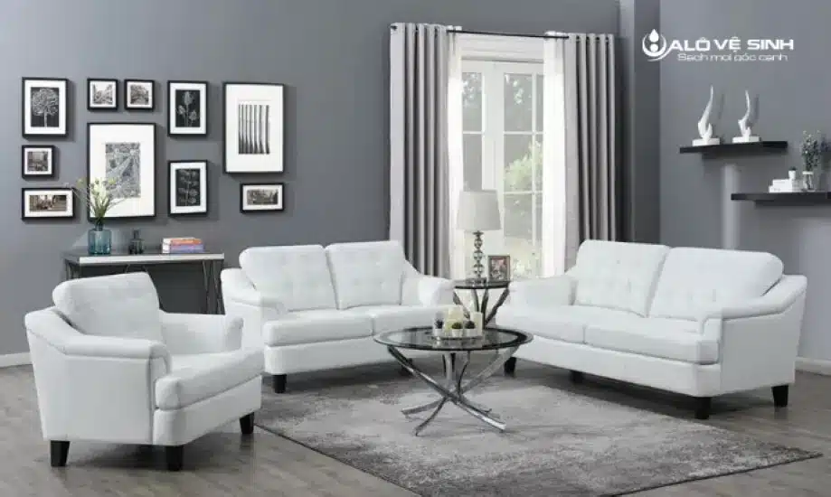 Sofa đôi sáng dài phù hợp cho những căn penthouse hiện đại
