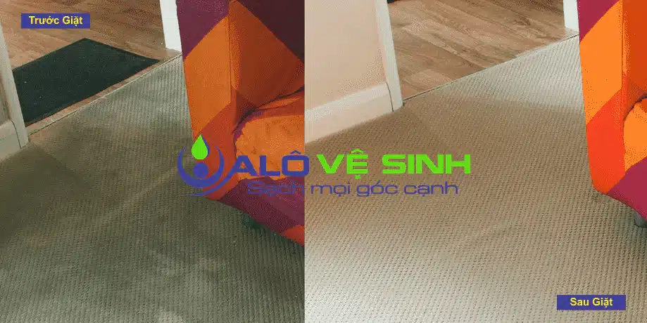 Chất lượng trước và sau khi giặt thảm tại nhà Alo Vệ Sinh