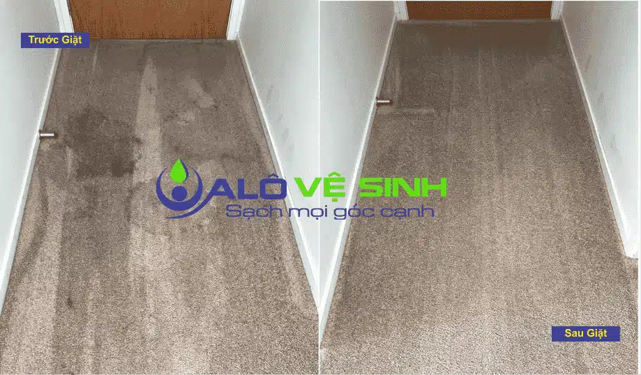 Dịch Vụ Giặt Thảm - 30 Phút Có Mặt & Giá Tốt TPHCM Hình ảnh trước và sau khi giặt thảm tại nhà khách hàng Alo Vệ Sinh