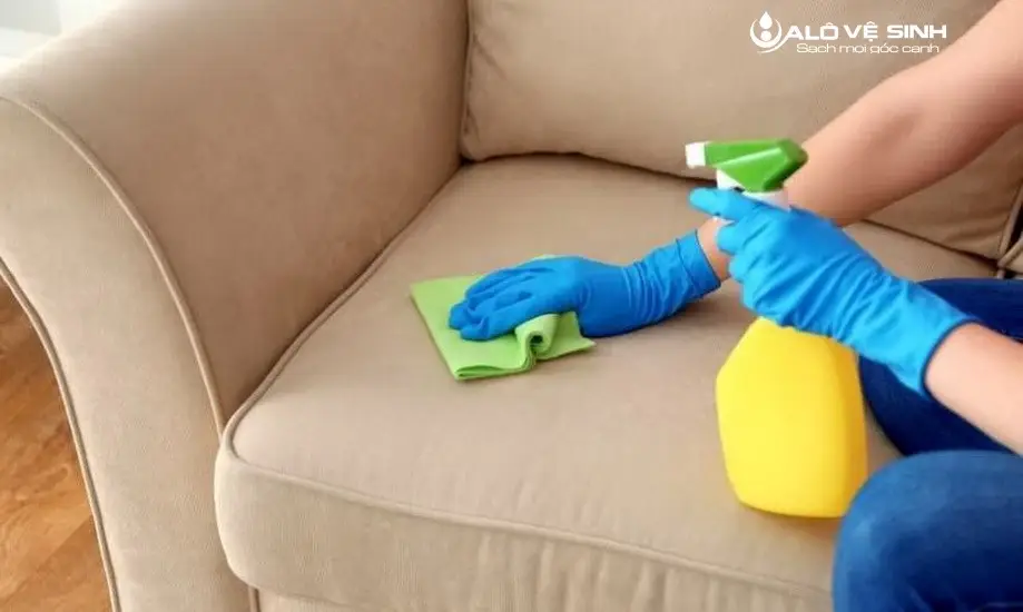 Sử dụng dung dịch vệ sinh chuyên dụng để giặt khô sofa