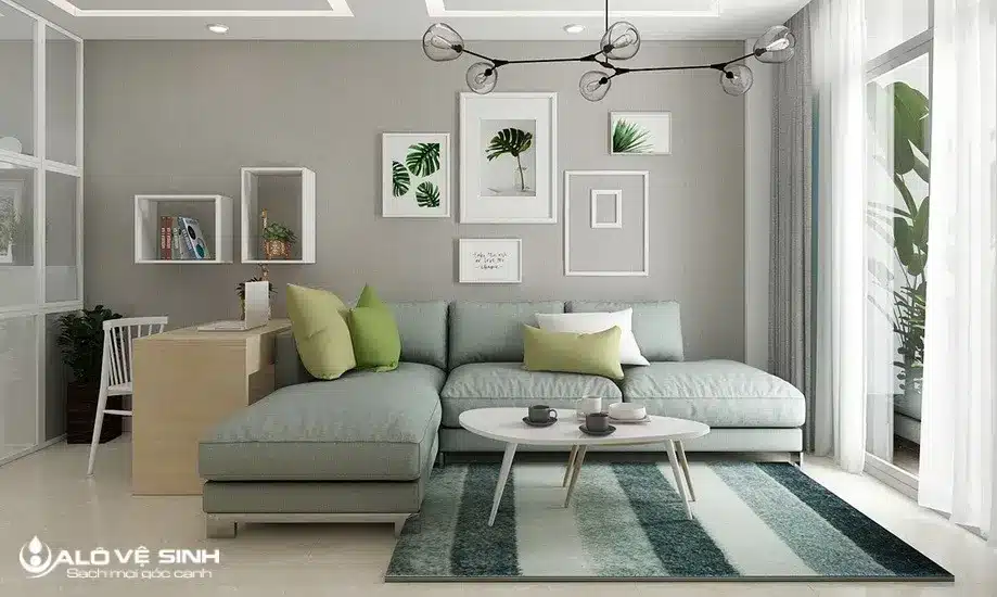 Làm sạch không gian phòng khách