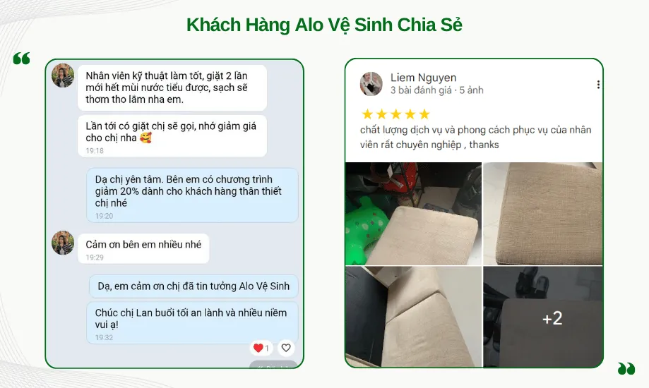 Lời chia sẻ về dịch vụ giặt nệm giúp khử sạch mùi hôi nước tiểu